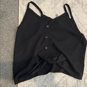 Black Button-Down Women's Top